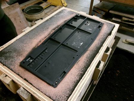 placing the bottom part of the keyboard