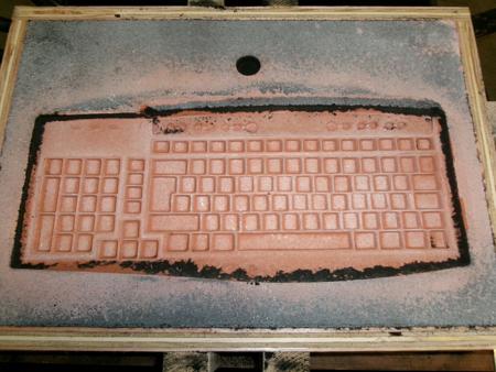 top half of the mold after removing keyboard