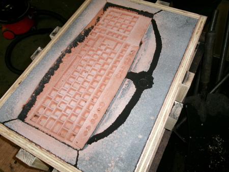 channels and reservoir carved into sand