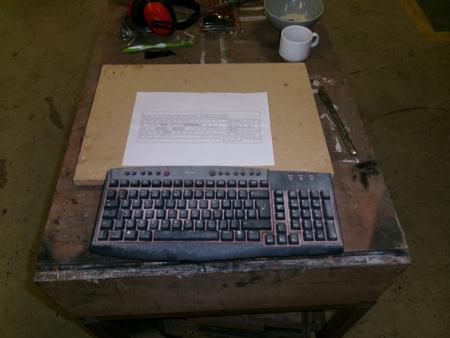 keyboard next to schematic diagram