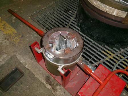 aluminium ingot in crucible