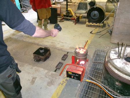 measuring temperature of molten aluminium