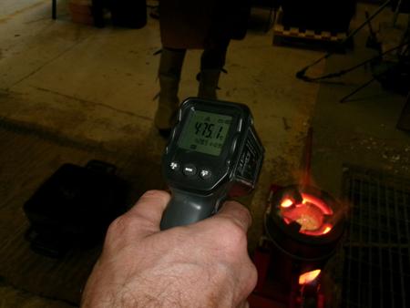measuring temperature of molten aluminium