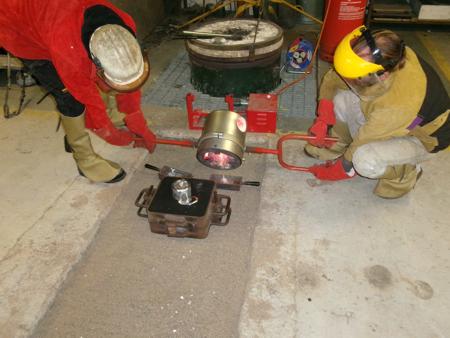pouring an ingot