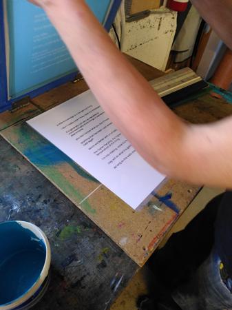 aligning the paper for the screen before printing
